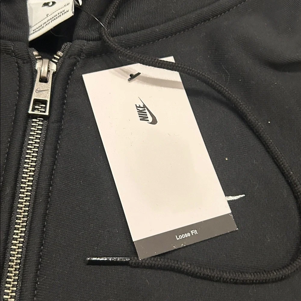 Nike Black Fleece Full-Length Loose Fit Zipper Hoodie HV1084 S